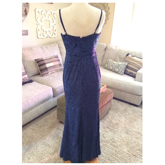 ❤️Lulus Simply Elegant Navy Blue Sequin Maxi Dress - Picture 5 of 9
